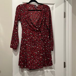 Leopard print mini wrap dress